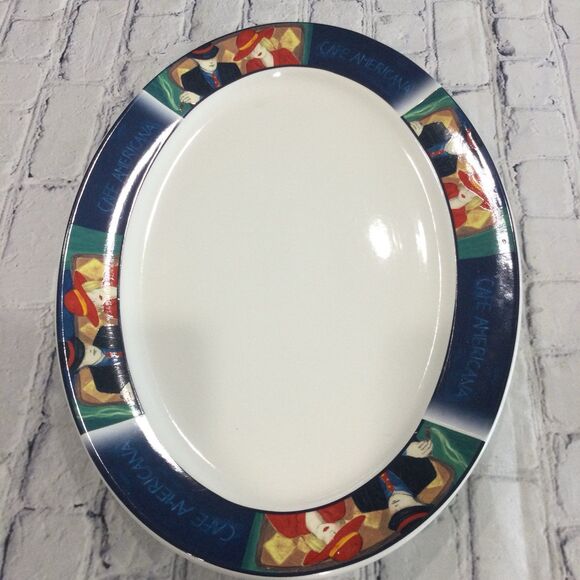 Sango Serving Platter Cafe Americana Oval 16” approx. #4911 - Picture 4 of 9